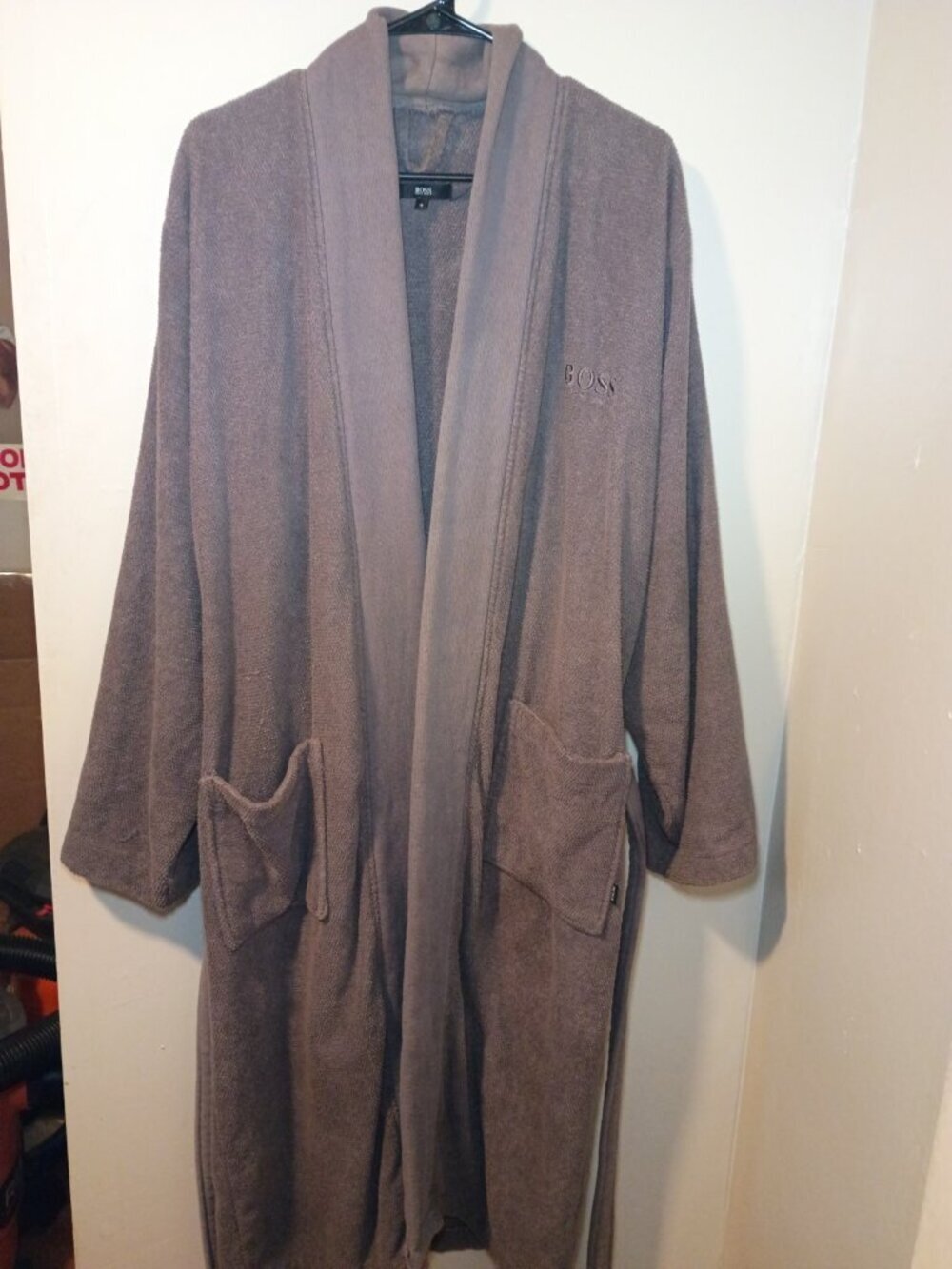 Hugo Boss Rope Mens Medium Thick Kimono Belted Bathrobe Embroidered Gown